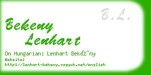 bekeny lenhart business card